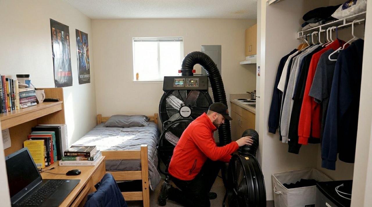 Machine HUGETRI400 Le Congélo Thermique installée dans un appartement en cours de traitement thermique punaises de lit