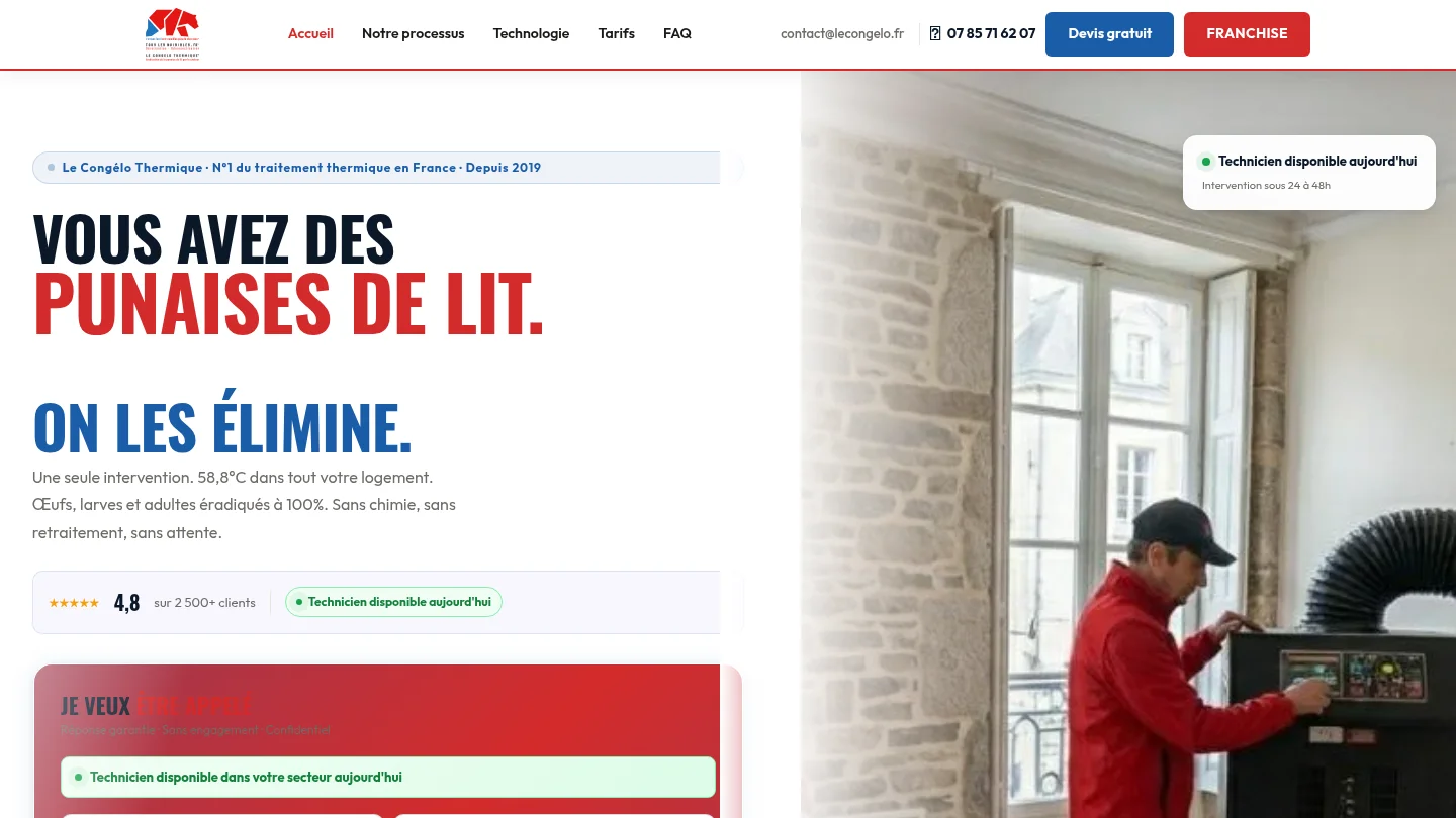 Capture de la page d’accueil de Le Congélo Thermique