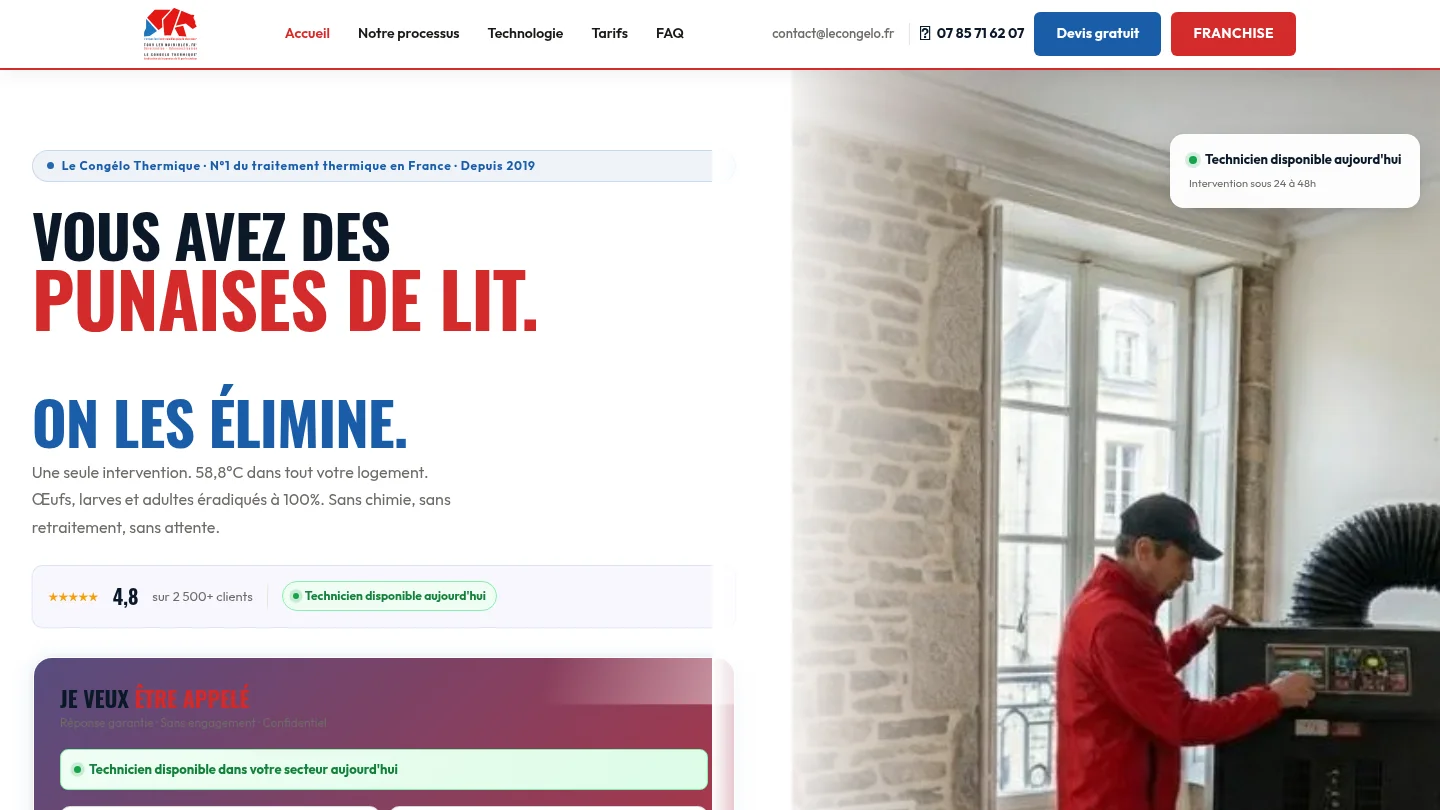 Capture de la page d’accueil de Le Congélo Thermique